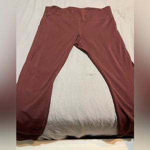Athleta ultimate stash pocket leggings new without tags,Xl maroon regular length